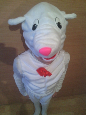 Новогодний детский костюм "Белый медведь" 4-5 лет